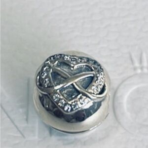 Pandora Silver Infinity Heart CZ Clip Charm RETIRED